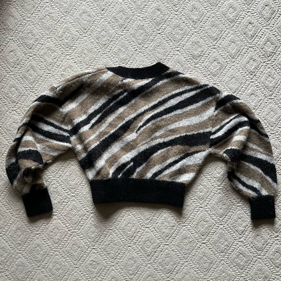 & Other Stories Alpaca Blend Knit Sweater Zebra Print Women’s Size Small - Picture 4 of 10
